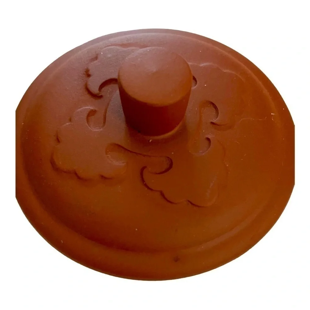 Chinese Lidded Clay Teacup Bottom Stamp 3x3 1/2 Storage Box